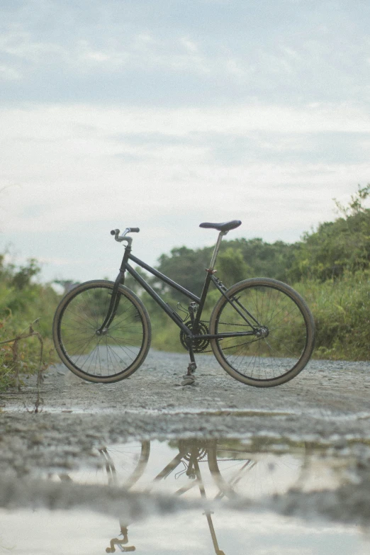 a bicycle that is on some kind of road