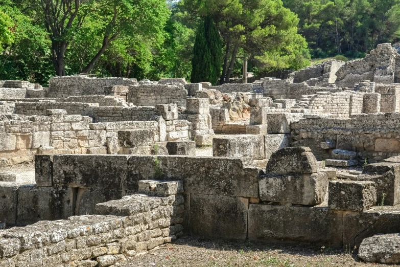 a very large group of stone houses built into the ground