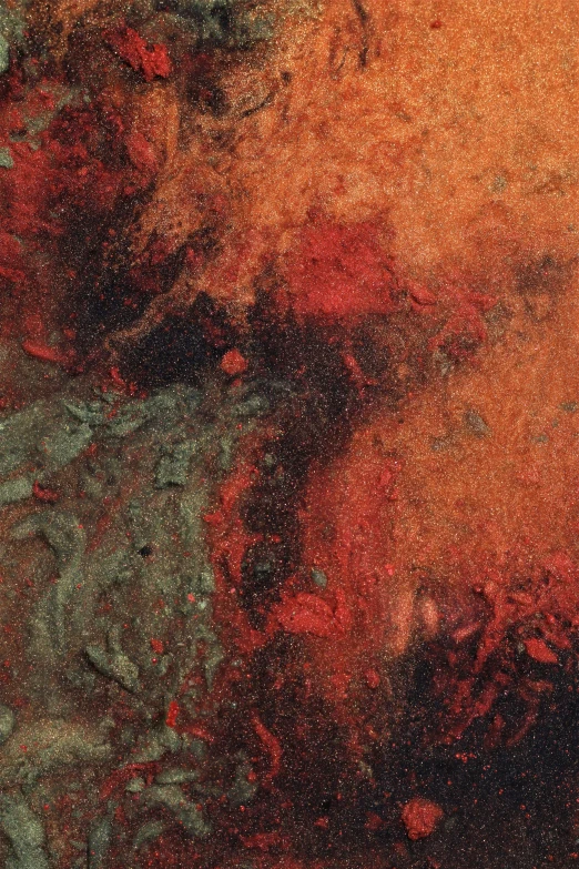 the texture of an abstract painting is black and red