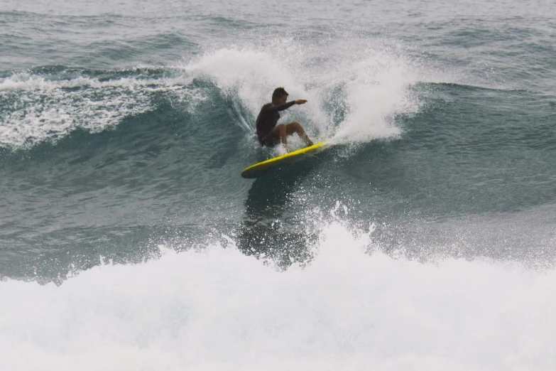 a man is surfing in the ocean