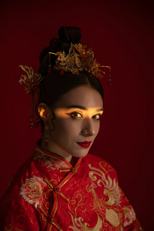 a beautiful young woman in a chinese dress