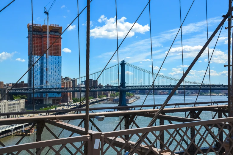 a city with many bridges over a large river