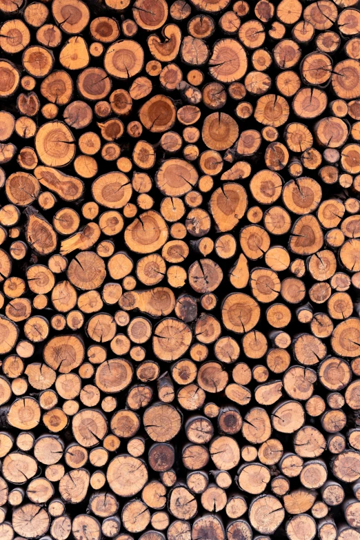 wooden slices of wood stacked together to form a pattern