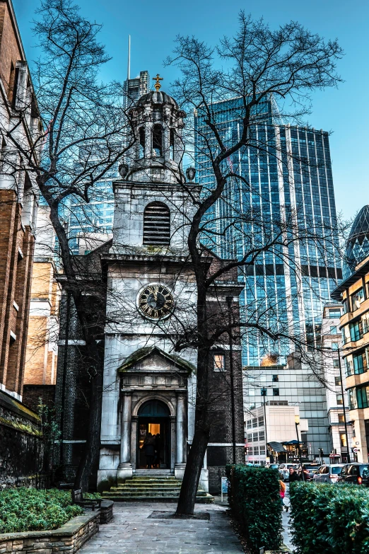 a building with a clock on the front of it