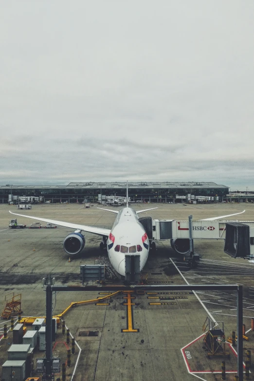 an airplane is on the air strip in an airport