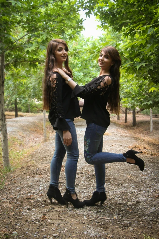 two women in high heels having a conversation