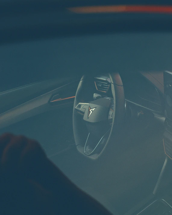 the dashboard of a car, seen from behind