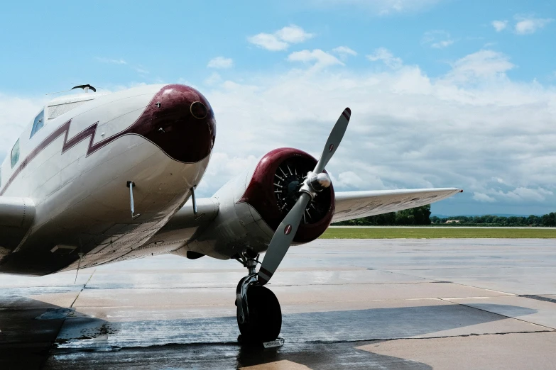 the propeller on the plane is missing a blade