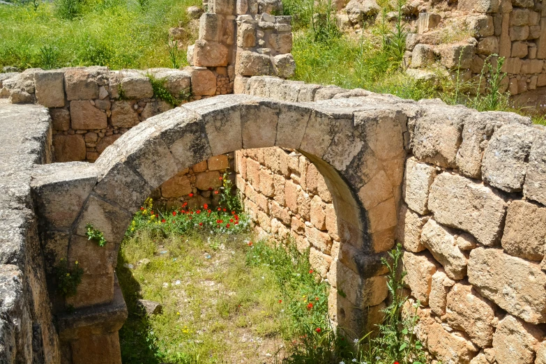 stone archway in ruins at city gate