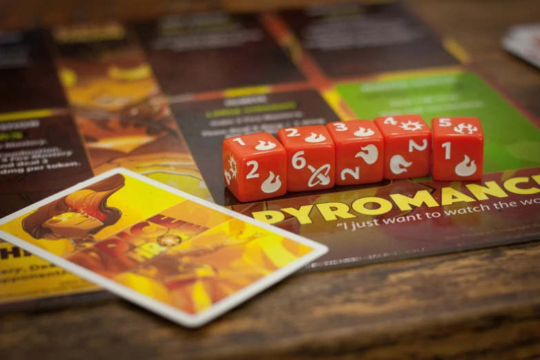 a game of dice and numbers on a table