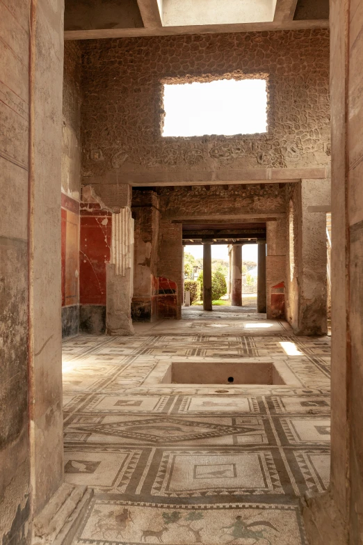 the large hallway of a roman era building