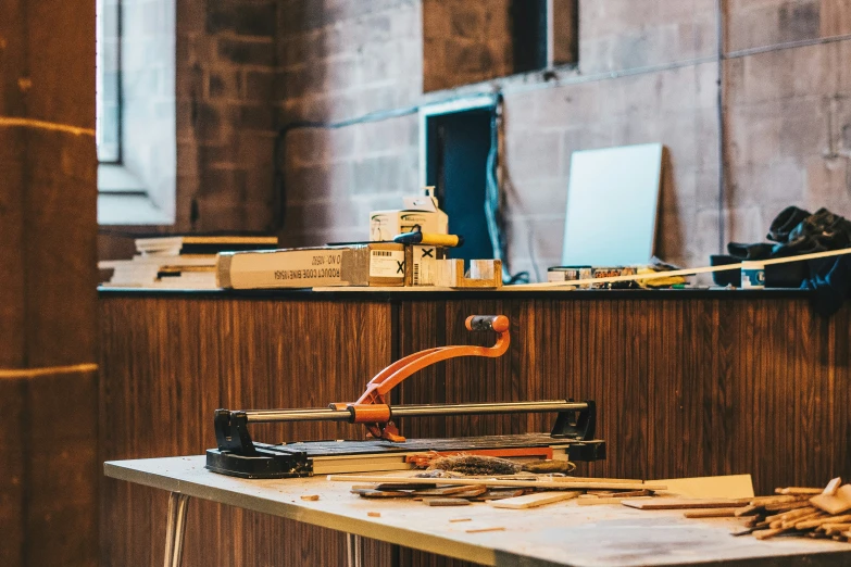 a table that has some tools on it