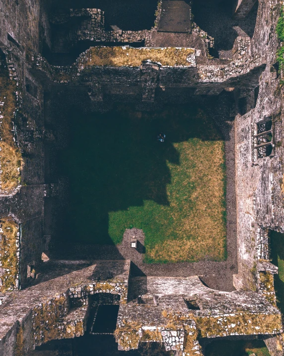 an aerial view of ruins in ruins that have been destroyed