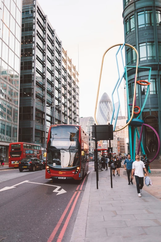 a double decker bus on a city street