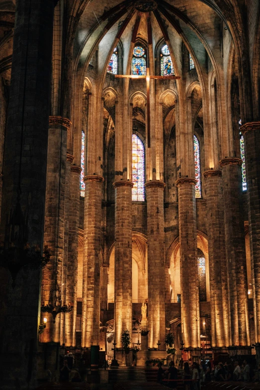 the stained glass windows in this cathedral can be seen from within