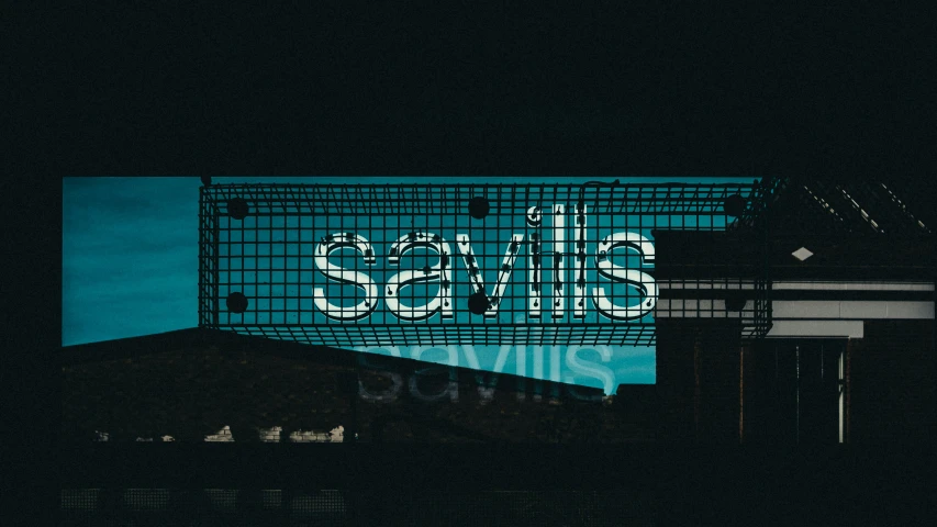 an advertit is shown on the side of a building