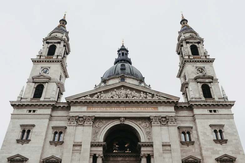 the cathedral has a statue on it's front