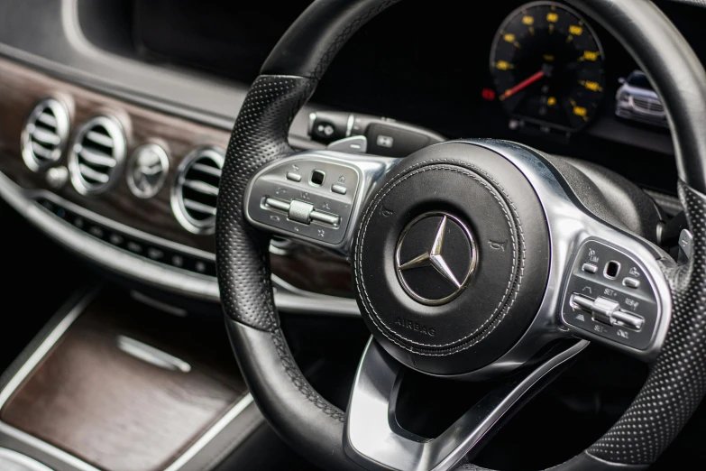 the dashboard and display of a mercedes car