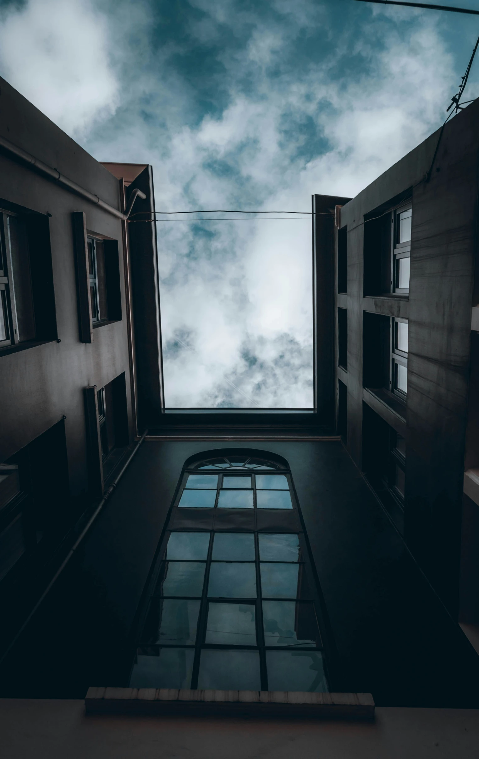 a window that is opened to the sky