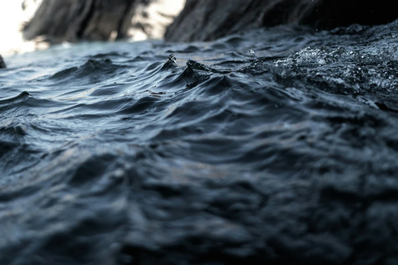 a black and white po of some water