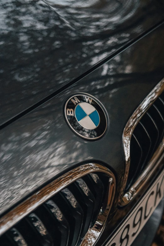 an old bmw badge on the side of a car