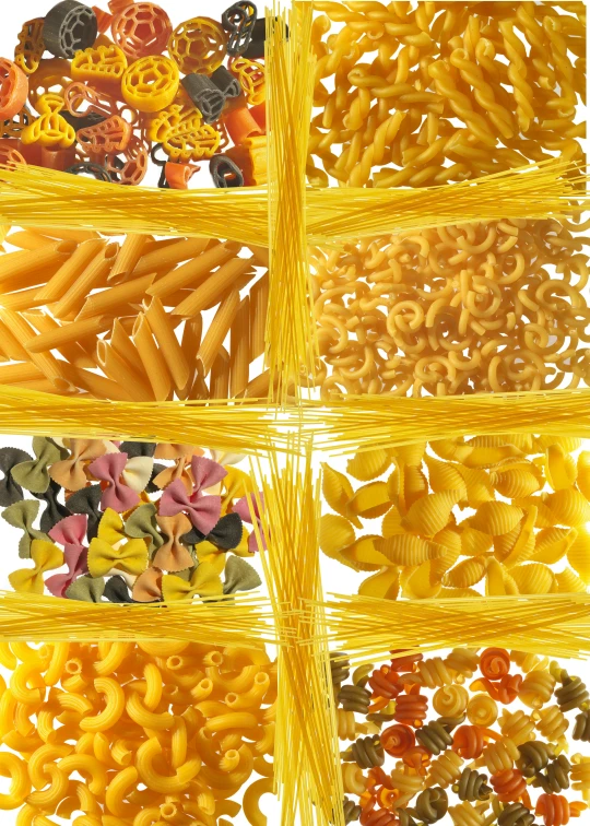 a close up of plastic pasta shapes in a pile