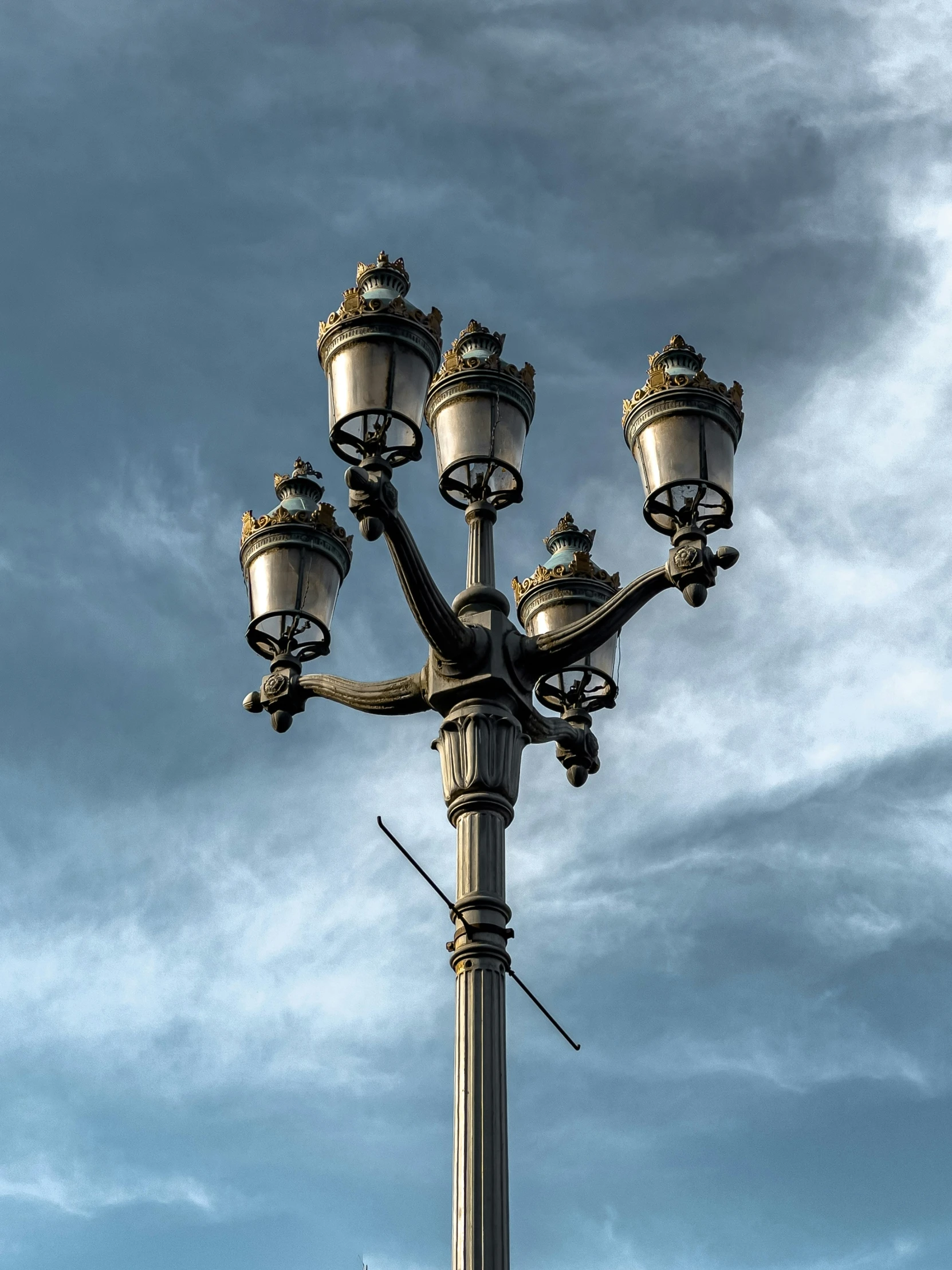 street lamp on a cloudy day in london