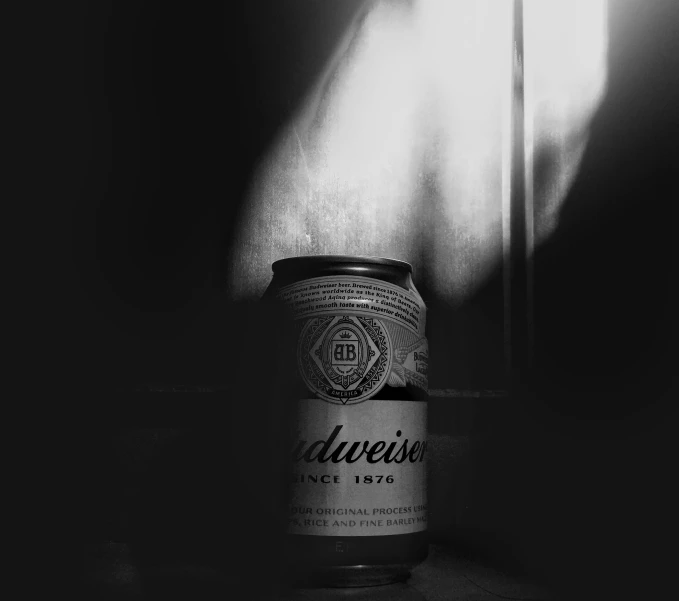 black and white image of a can of duviers