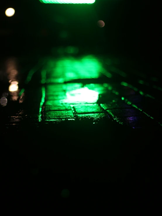 a green light that is on inside of a car