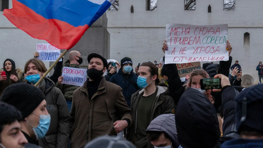 the protesters are protesting against russian president