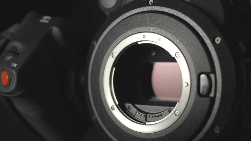 this is a close up s of the lens on a digital camera