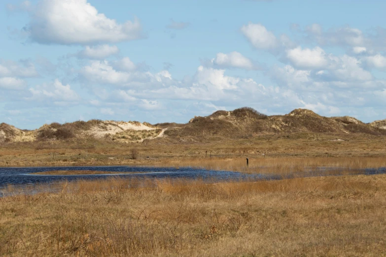 the landscape of a prairie with some very tall sand hills