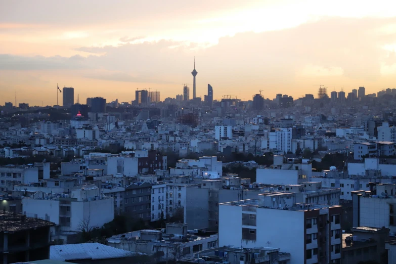 view from the top of a tall building of skyline