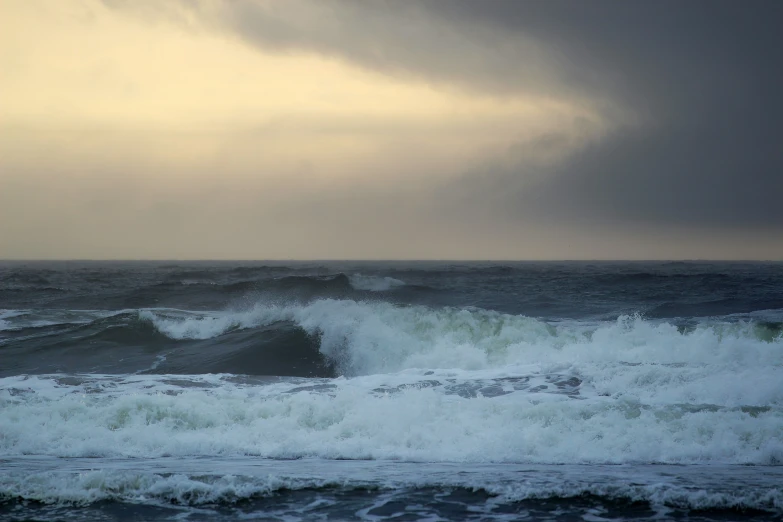 the ocean is very choppy and heavy