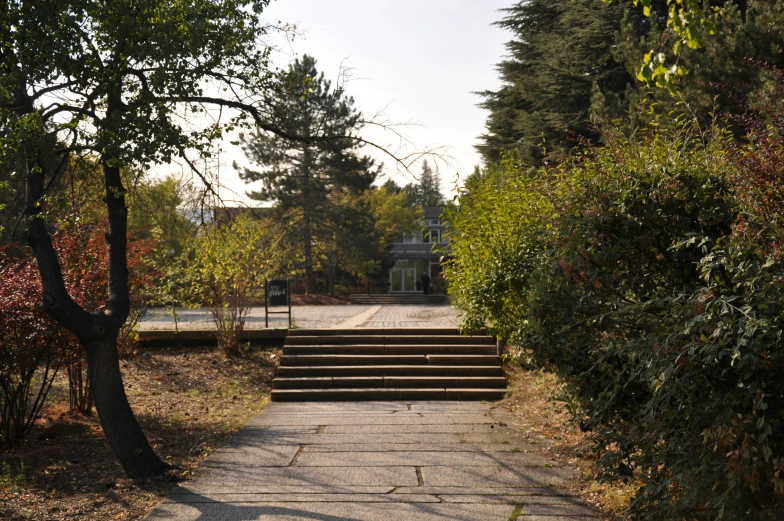 some steps leading up to a small building