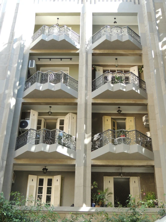 a large building with balconies and a balcony