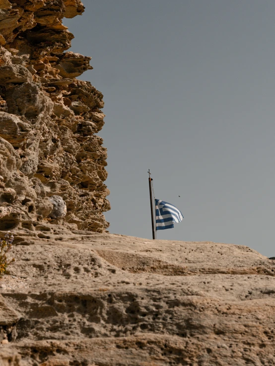 a flag that is flying in the wind