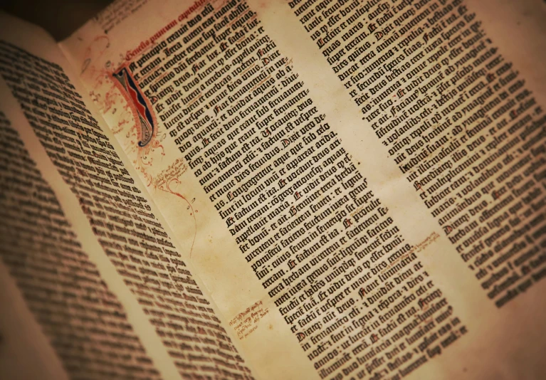 a close up po of a large open book
