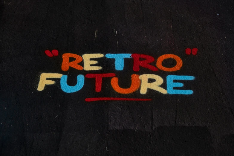 graffiti with the words retro future