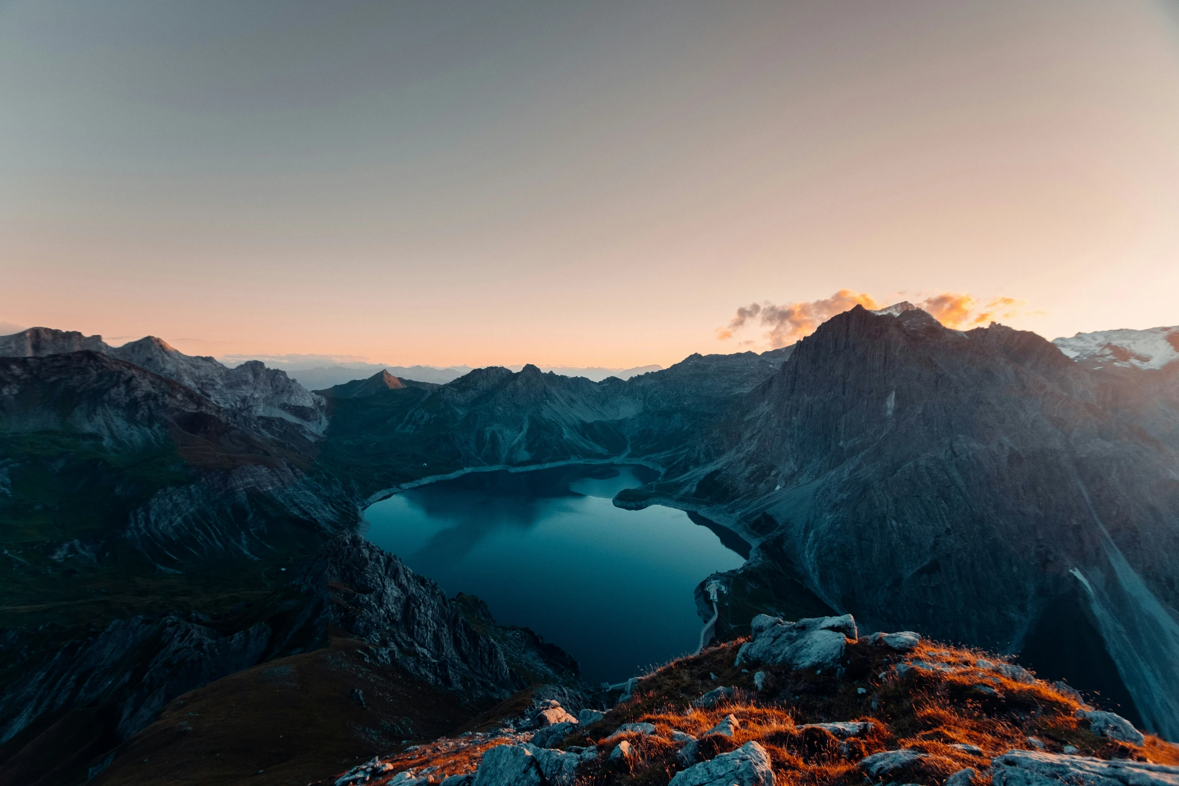 a bird - eye view from a high altitude mountain top