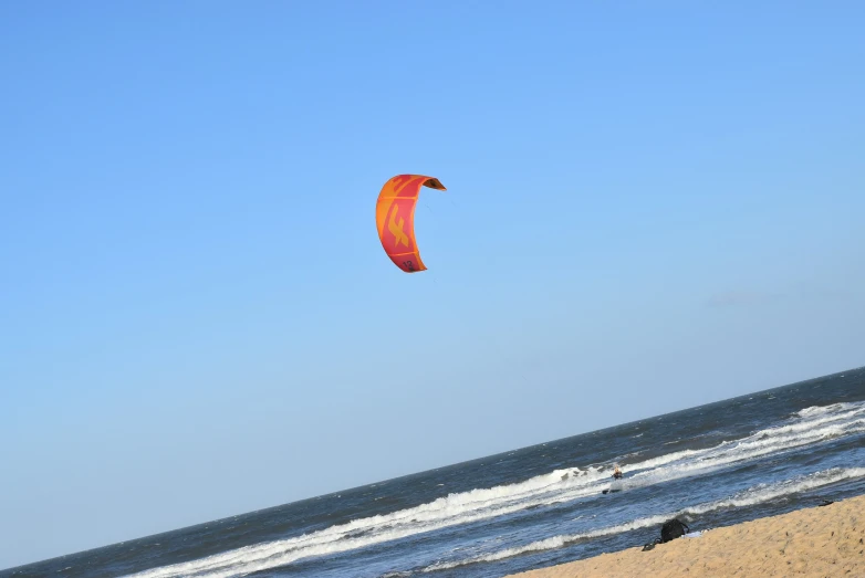 a person kiteboarding on a large body of water