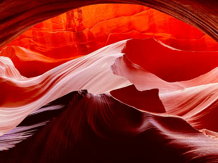 there is a large red window in a canyon