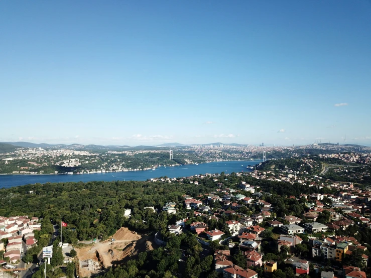 a view of a large body of water from a high angle