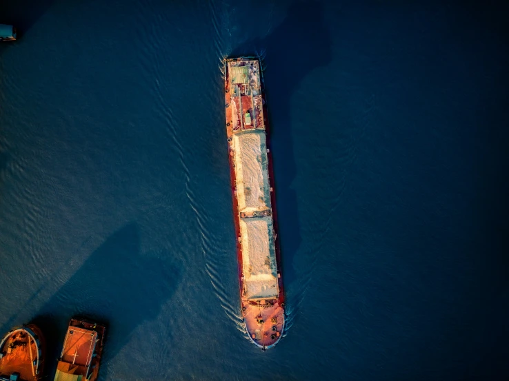 a very large boat is floating on the water