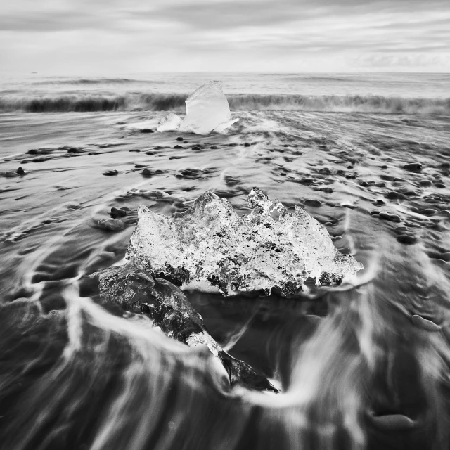 black and white pograph of an ocean view with water