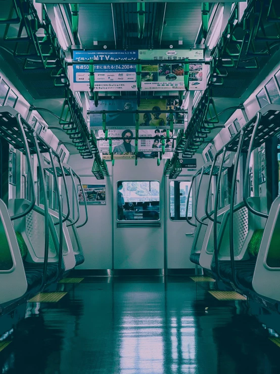 empty metro trains, with one with doors open