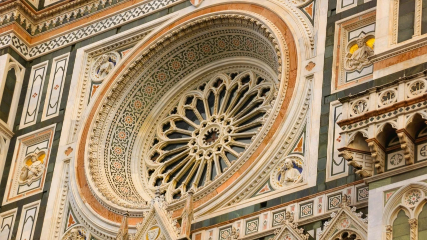 a church with very ornate architecture painted on it's exterior