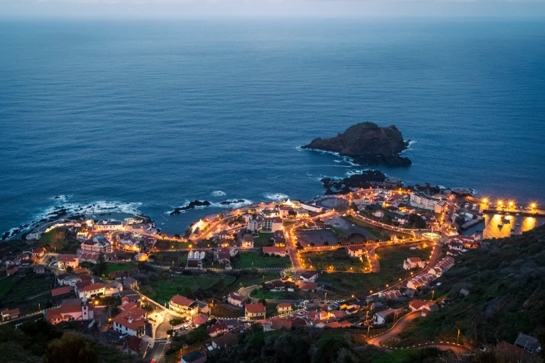 a village in the mountains by the sea