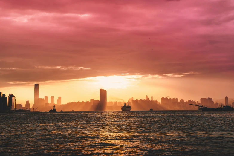 a po with water and city skylines in the background