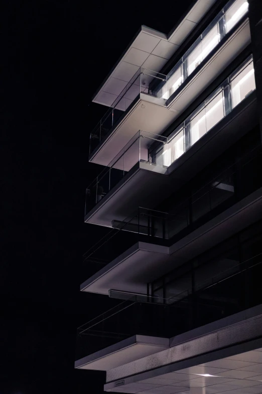 a building is shown with lights inside the windows